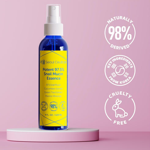 SeoulCeuticals Korean Face Mist 97.5% Snail Mucin Essence - K Beauty Facial Spray, 4oz