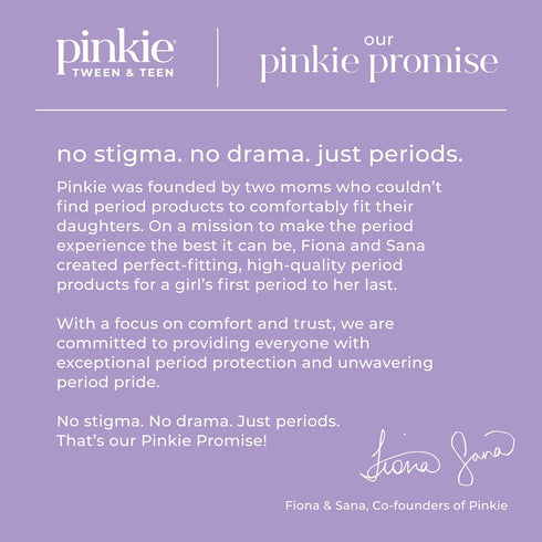 Pack, 18 Count Pinkie Period Starter Pads - Designed for Smaller Underwear - Organic Cotton Topsheet Tween & Teen Pads