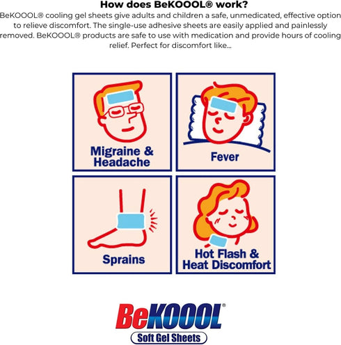BE KOOOL Soft Gel Sheets - Adult 4 CT (Pack of 2)
