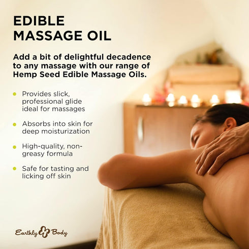 Vegan Edible Massage Oil with Hemp Seed & Almond - Earthly Body