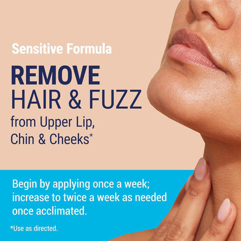 NAIR Prep & Smooth Face, Exfoliating Facial Hair Removal Cream for Women, Sensitive with Collagen for Skincare