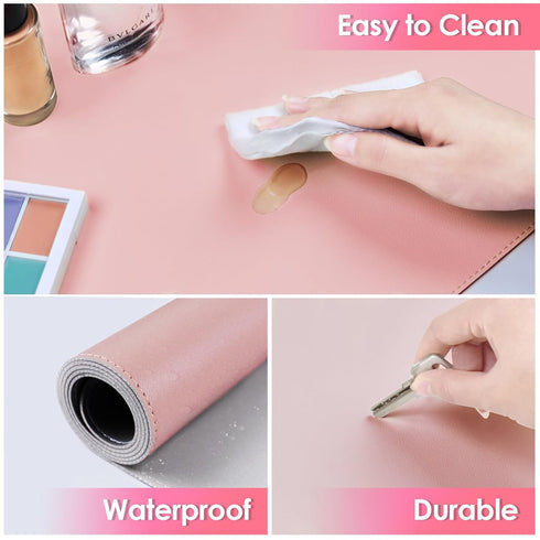 Makeup Mat for Vanity, Dual-Sided Waterproof and Oilproof Desk Mat, Easy to Clean Vanity Makeup Pads