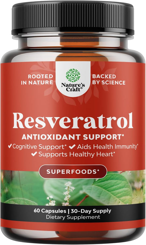 Youthful Trans Resveratrol Supplement for Natural Joint Support, Optimized Capsules with AMPK Activator