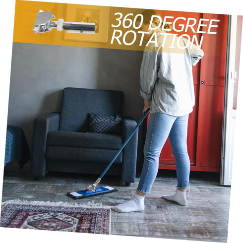 Mop Stick Clip for Floor Cleaning - Replacement Rod Clip for Mop Pole, Stainless Steel Lengthen Mop Head