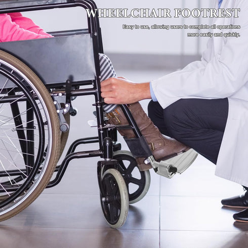 2 Pcs Sturdy Wheelchair Footrests Elevating Leg Rests Heavy Duty Footplates Replacement Accessories for Elderly Patient