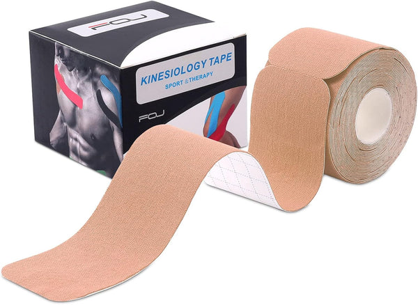Kinesiology Tape Precut (1 Pack), Elastic Therapeutic Sports Tape for Pain Relief and Injury Recovery, Beige