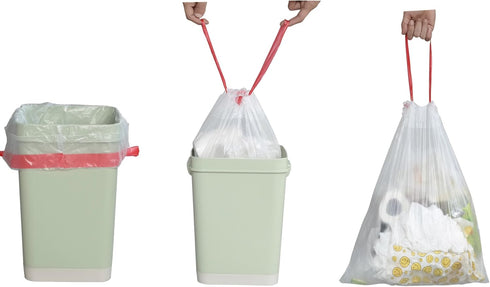 4 Gallon Clear Drawstring Trash Bags, 120 Count, Small Kitchen Garbage Bags