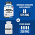 American Standard Supplements Magnesium Glycinate 575mg, 90 Veggie Capsules for Bone & Muscle Health, Chelated for