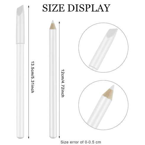 Maitys 10 Pieces White Nail Pencil, 2-in-1 Whitening French Manicure Tool with Cuticle Pusher for DIY Art