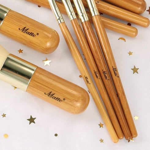 Matto 9-Piece Makeup Brush Set Foundation Brush with Travel Makeup Bag