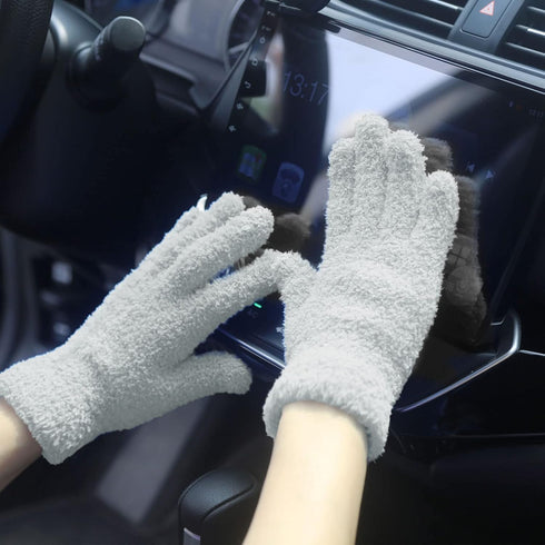 Evridwear Microfiber Gloves for Plant Dusting, Reusable Leaf Cleaning Gloves for Houseplants and Furniture