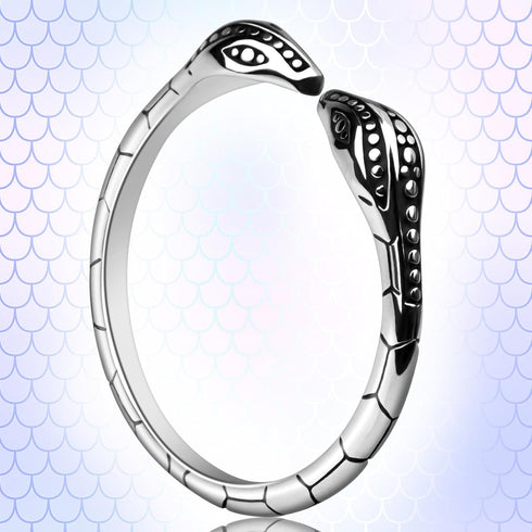 Romi Male Penis Ring Stainless Steel Cockrings Smooth Snake-Shaped Delay Glans Ring Testicles Stimulates Erection