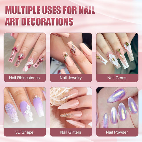 MEKK Rhinestone Glue for Nails, 1Pcs 15g Super Strong Gel for Rhinestones, No Wipe Needed for 3D Nails