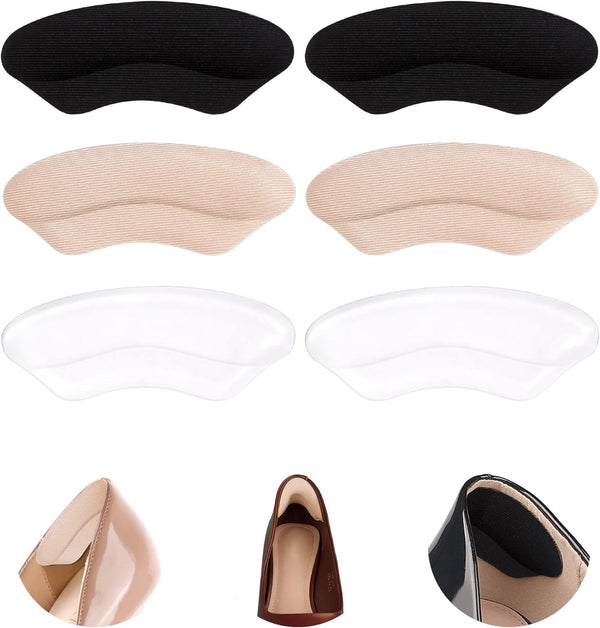 Heel Grips Liner Cushions Inserts for Loose Shoes, Self-Adhesive Soft Pads for Heel Pain Relief