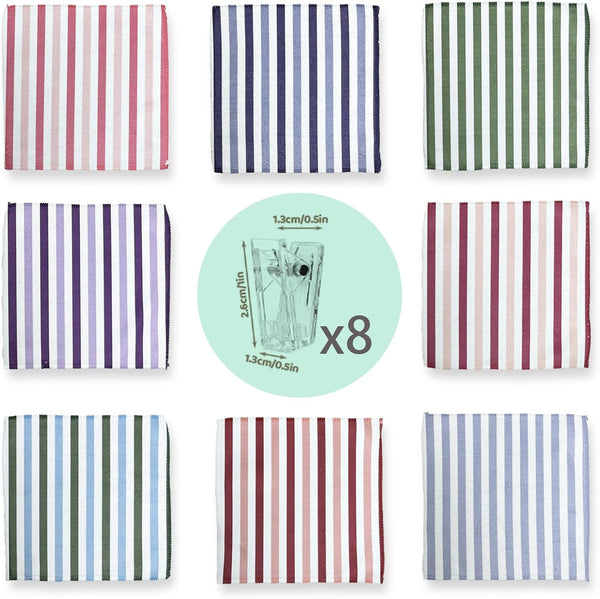 YIKUSO 8-Pack Ultra-Fine Microfiber Kitchen Towels, 7-Inch Square with 8 Clips & Multiple