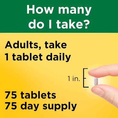 Nature Made Vitamin B12 1000 mcg, Dietary Supplement For Energy Metabolism Support, 75 Time Release Tablets, 75 Day