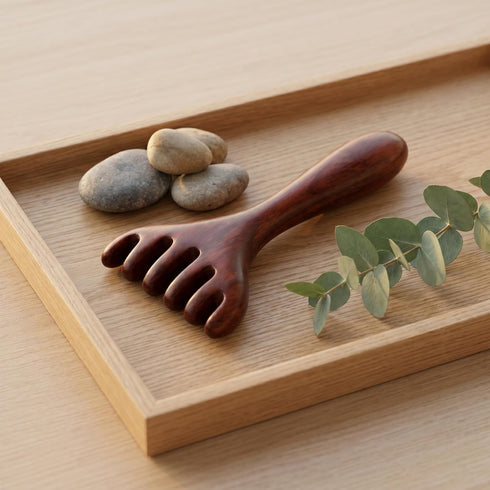 Wooden Scalp Massager Tool, Natural Wood Therapy Massage Comb for Stress Relief, Manual Head & Foot Massage Tool