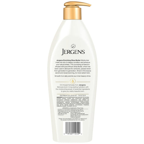 Jergens Shea Butter Body Lotion 16.8 oz, Deep Conditioning Moisturizer for Dry Skin with Pure Shea Butter