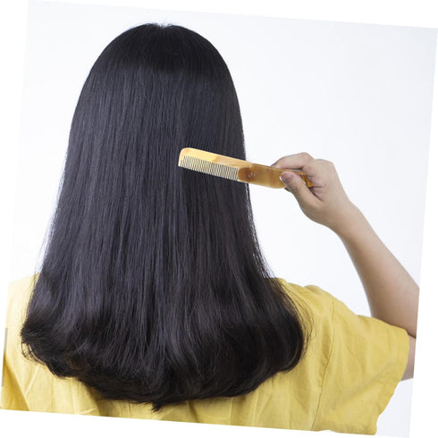 SOLUSTRE Folding Mustache Comb and Beard Comb, Portable Ox Horn Hair Comb for Everyday Grooming
