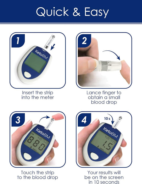 Complete Blood Ketone Meter Kit for Keto Diet Testing - Monitor, Strips, Lancing Device & Lancets