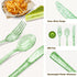 150 Pack Green Plastic Silverware, Green Glitter Utensils - 50 Forks, 50 Knives, 50 Spoons for St Patricks Day,