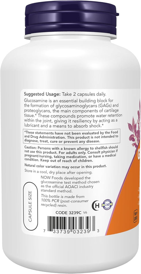 NOW Supplements Glucosamine '1000', 180 Veg Capsules, 1 g Per Capsule