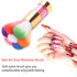 LEQ 2Pcs Colorful Nail Art Dust Brush Remover, Cleaner for Acrylic & UV Gel Nails, Shiny Rhinestone Handle