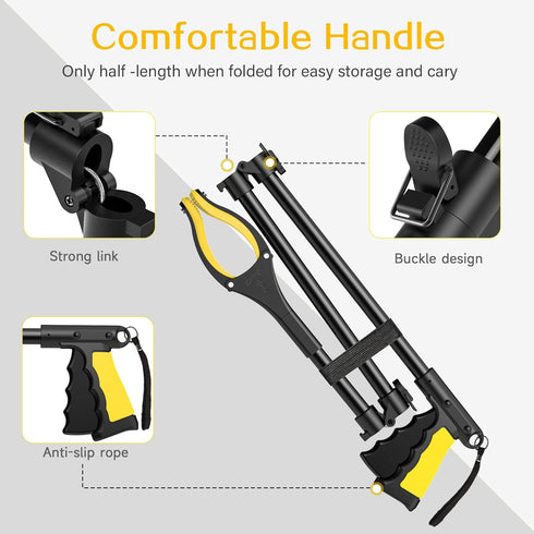 Ronivante 44 Inch Magnetic360Rotating 4" Extra Long Grabber Reacher ToolFoldable Trash Pick Up Stick for Seniors