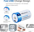 kunying 4 Pack 1.5V 7500mAh 4-in-1 Rechargeable D Batteries Lithium, Long Lasting High Capacity D Cell Batteries