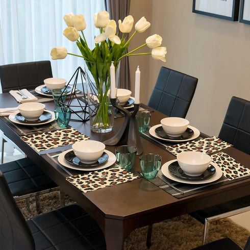 Zonon Brown,100 Leopard Print Guest Napkins Animal Disposable Guest Hand Towels Bathroom Cocktail Dinner Decorative