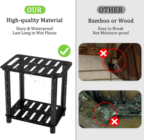 Shower Stool for Inside Shower, Shower Bench Stool with Storage Shelf, Stainless Steel Shower Stool for Shaving Legs