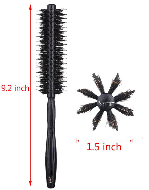 PERFEHAIR Round Brush with Natural Boar and Nylon Bristles, Small Volumizing Hair Brush, 1.5 Inch Diameter