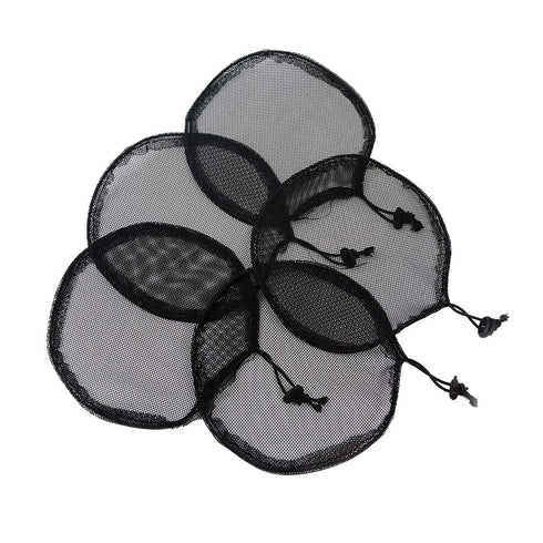 YANTAISIYU 5Pcs Black Ponytail Hair Net - Elastic Drawstring Ponytail Wig Cap for Hair Bun Making Tool for Women