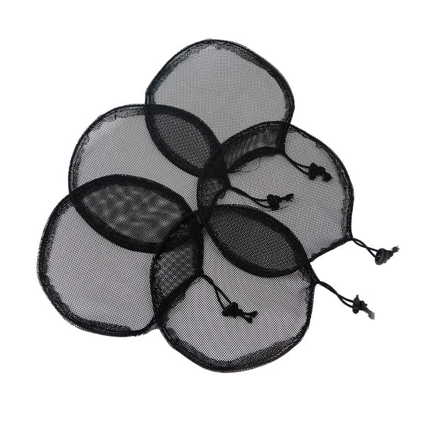 YANTAISIYU 5Pcs Black Ponytail Hair Net - Elastic Drawstring Ponytail Wig Cap for Hair Bun Making Tool for Women