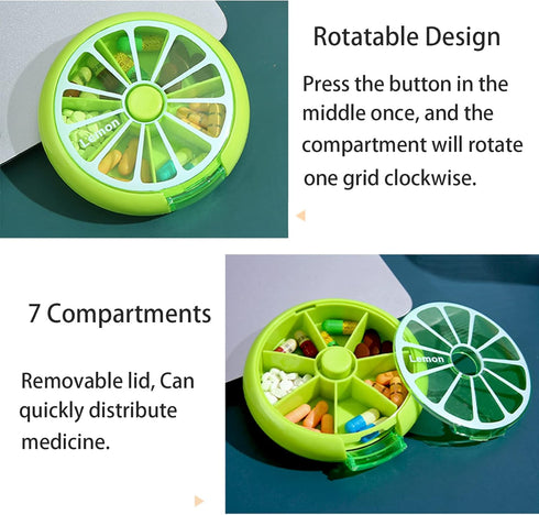 INVODA Pill Cases - Weekly Pill Box Organizer with 3 Times 7 Compartments for Large Medicine