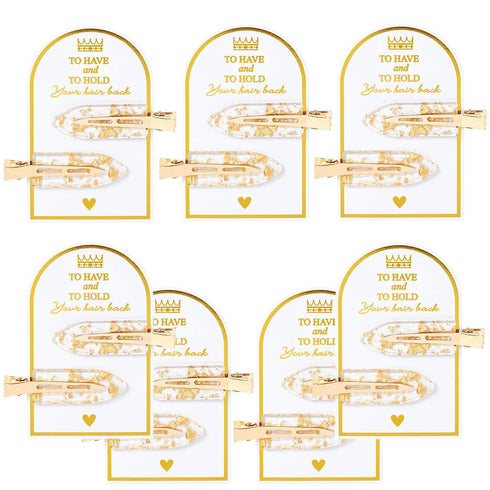 No Bend Hair Clips, 5PCS 7PCS 9PCS Bridesmaid Proposal Gifts, Gold Glitter Hair Clips for Wedding