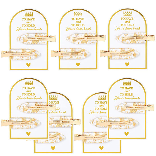No Bend Hair Clips, 5PCS 7PCS 9PCS Bridesmaid Proposal Gifts, Gold Glitter Hair Clips for Wedding