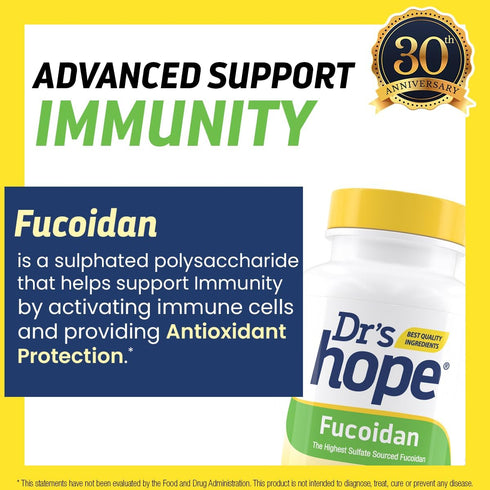 Fucoidan Supplement 65mg - 60 Capsules, Brown Seaweed Extract for Gut Health, Cardiovascular Health, Immune Support