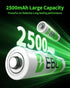 EBL AA Rechargeable Batteries - 1.2V 2500mAh High Performance Pre-Charged AA Batteries, 4 Pack
