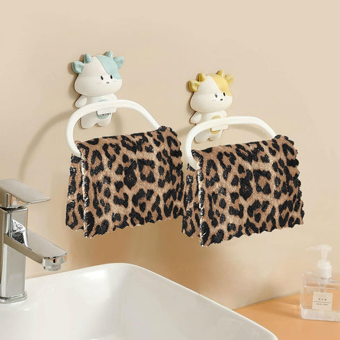senya 6 Pack Dish Cloths - Reusable Kitchen Hand Towels with Cheeteh Leopard Print
