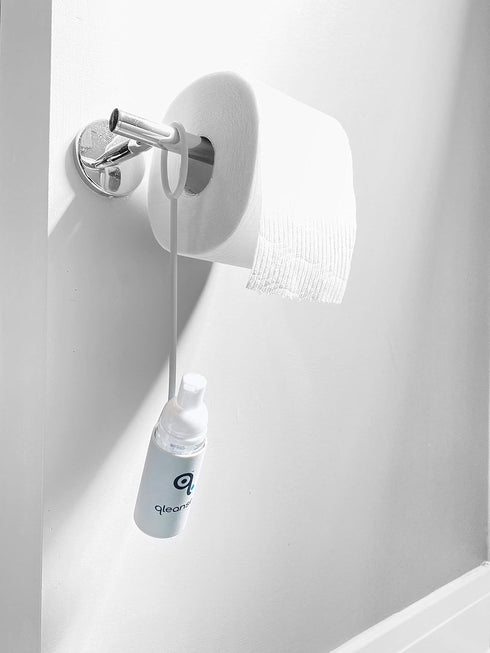 Toilet Paper Foam Spray and Caddy Combo, Wet Wipe Alternative, 100% Flushable