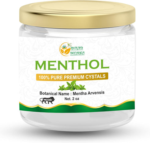 Menthol Crystals, 100% Pure USP Food Grade for Aromatherapy and Cosmetics, 2 oz