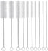 Set of 10 Long Straw Brush, 8-inch Nylon Pipe Tube Cleaner with 10 Different Diameters for Sippy Cup, Water Bottle