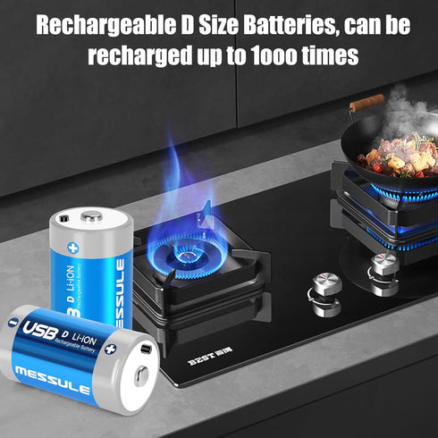 messule 4 1 Cable,6 Pack Battries,LR20 1.5V 7500mWh Toys(6 Rechargeable Lithium D Batteries with in USB-C Charge D Cell