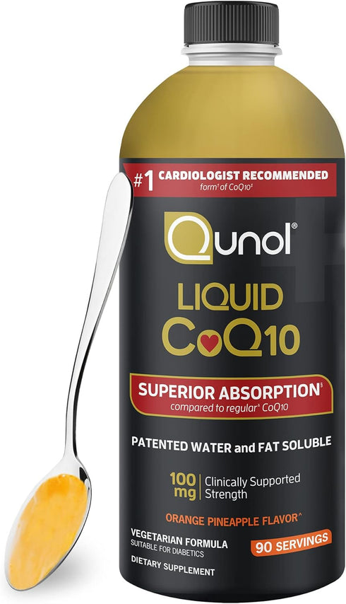 Qunol CoQ10 Liquid Supplement - 100mg, 90 Servings, 30.4 oz Bottle - Superior Absorption, Natural Form of Coenzyme Q10,