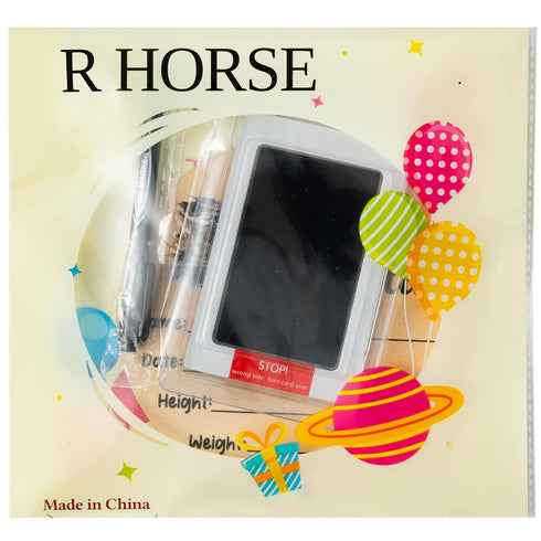 R HORSE Baby Birth Announcement Sign with Marker Pen, Mallard Duck Baby Name Sign with Ink Pad for Hand and Footprints
