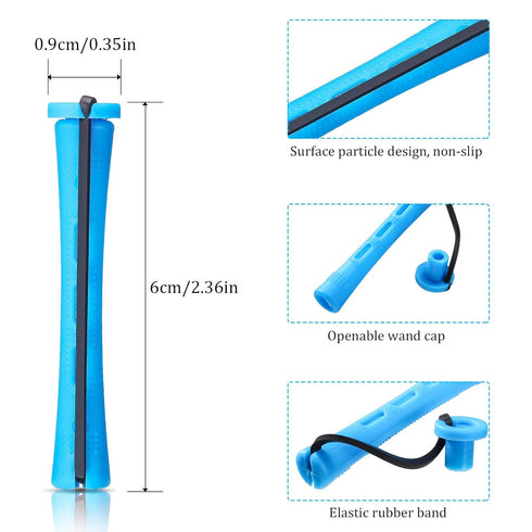 WILLBOND 60 Pcs Short Perm Rods - Natural Hair Perm Rods with Elastic Rubber Band for Women Hairdressing Styling