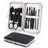 Manicure Set, Travel Mini Nail Clippers Kit, 10pcs Stainless Steel Grooming Tools (Black)