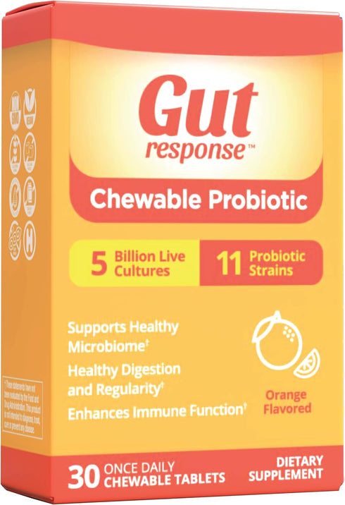 Chewable Probiotic | 30 Chewable Tablets | for Men & Women, Slows Down Digestive Aging, Boosts Immune System, Non-GMO,