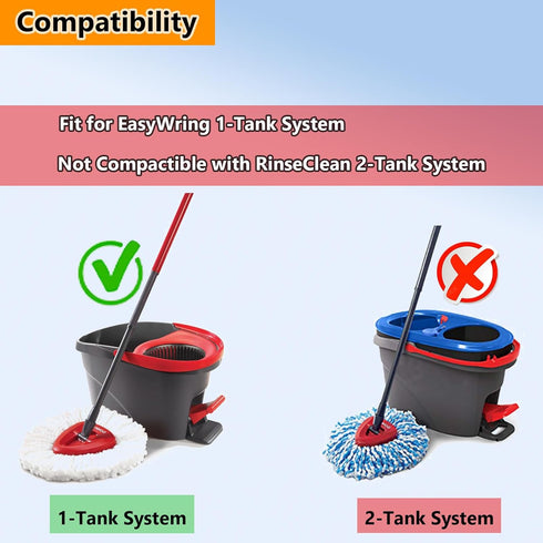 8-Pack Spin Mop Replacement Heads, 100% Microfiber Refills for Easy Wring, 360° Micro Replacement Mop Head